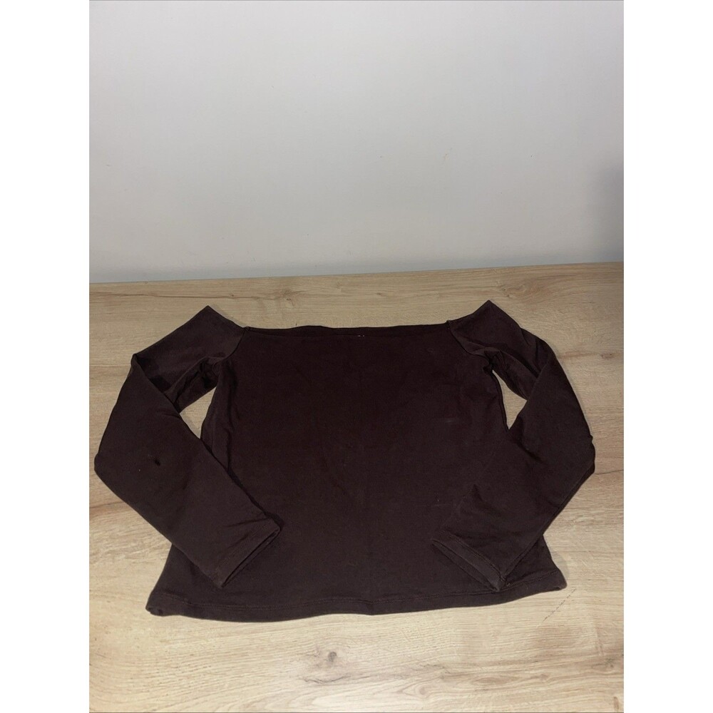 Abercrombie & Fitch Off Shoulder Sweater Womens XL Brown Knit